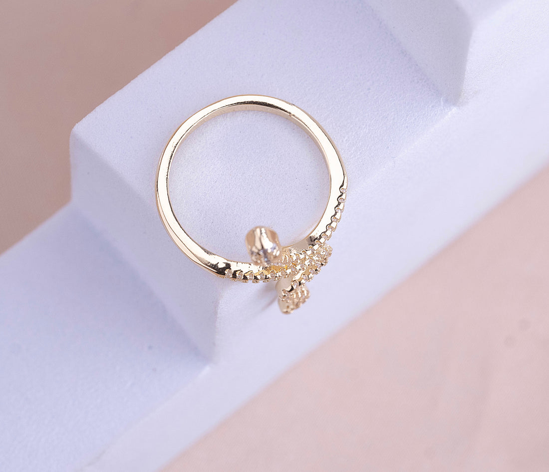 Anillo Serpiente Piedras Blancas Ref: A1741