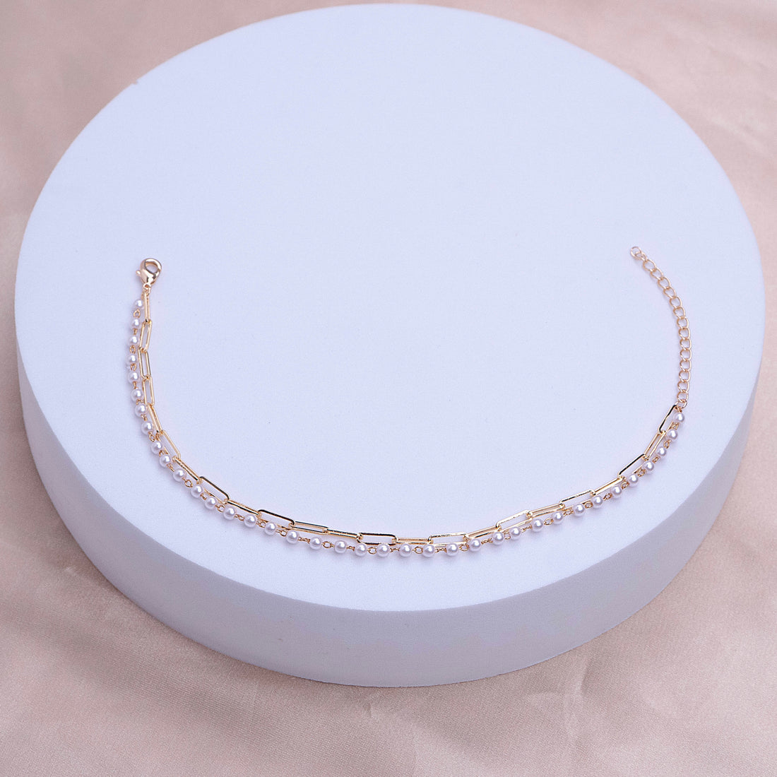 Tobillera Perlas Dorada Ref: M137