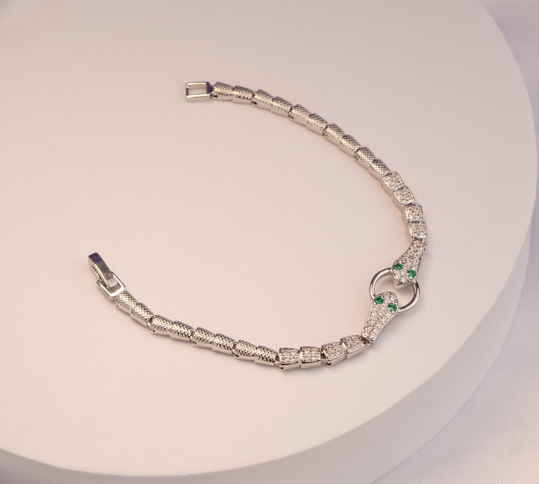 Pulsera Serpientes Plateada Ref: I271