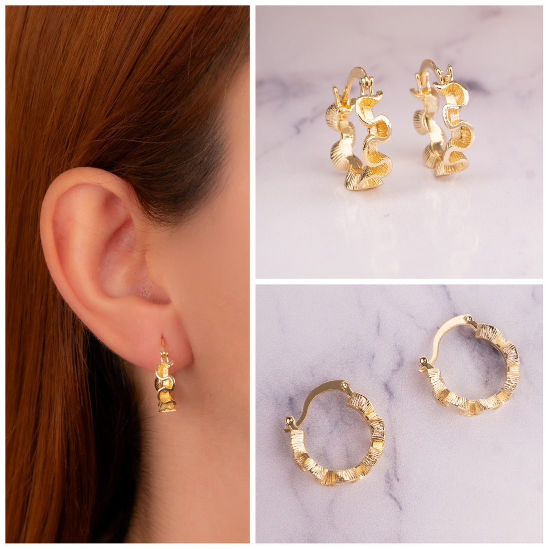 Candongas Onduladas Doradas Ref:B1044