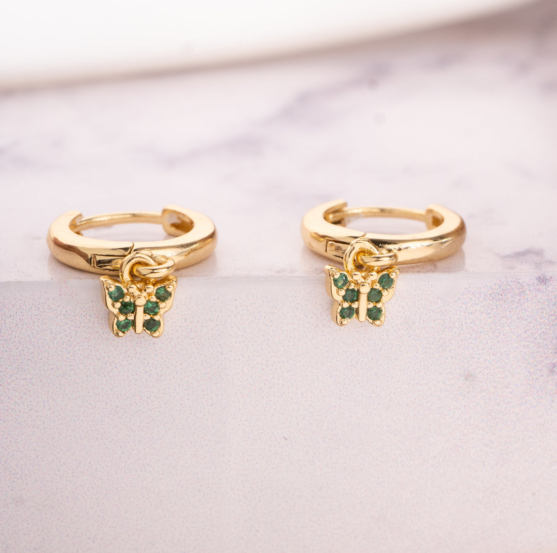 Candongas Mariposas Verdes Ref:B844