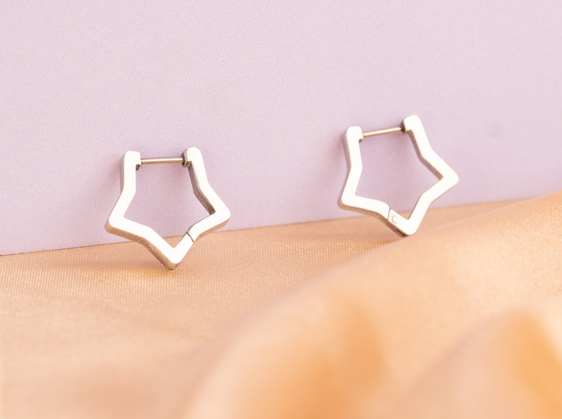 Candongas Estrellas Plateadas Ref:B1425