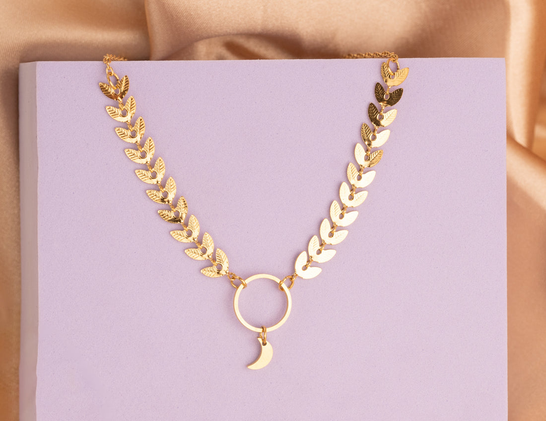 Cadena Espigas Luna Dorada Ref:C285