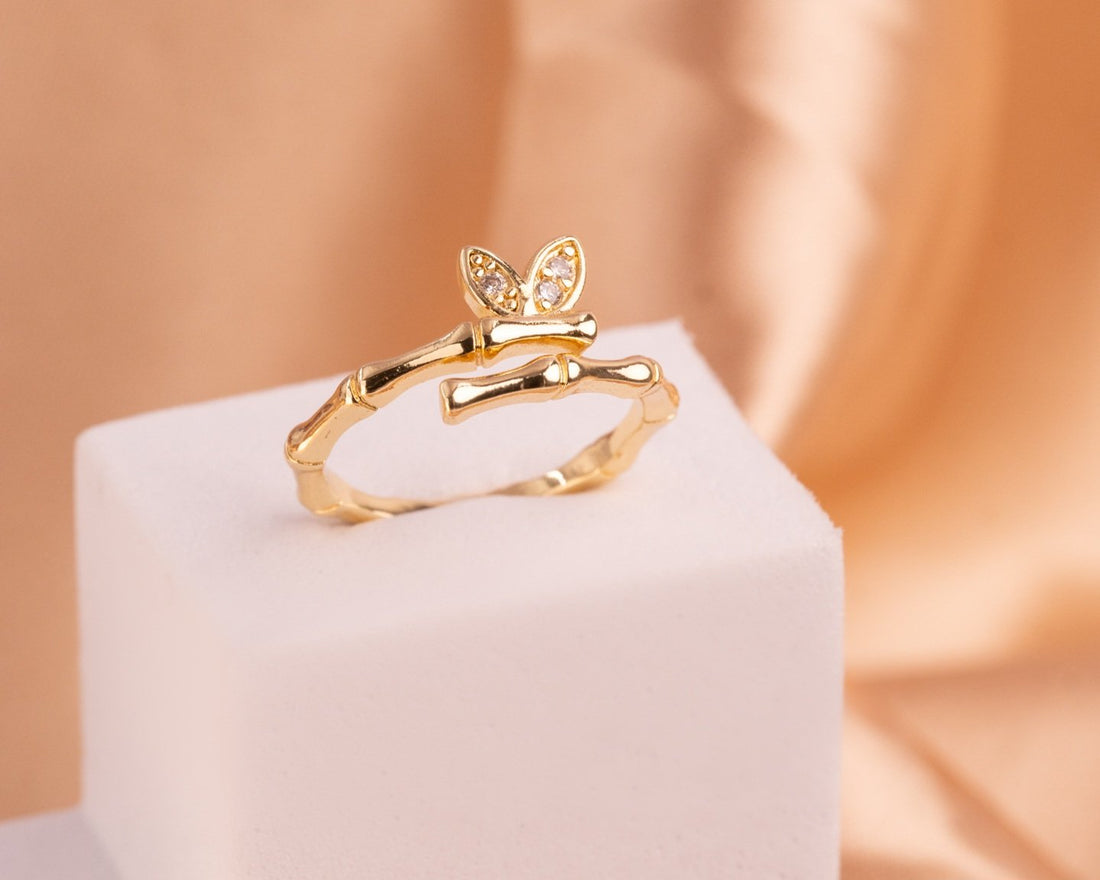 Anillo Rama Mariposa Dorado Ref: A1501