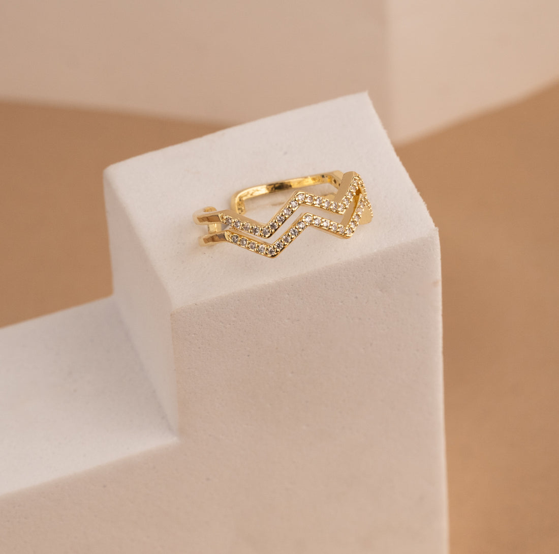 Anillo Ondas Dorado Ref: A862