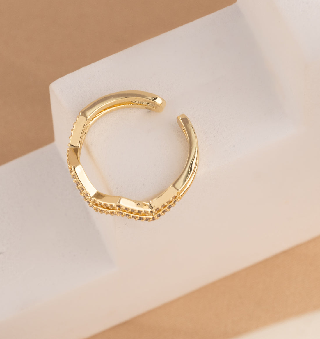 Anillo Ondas Dorado Ref: A862