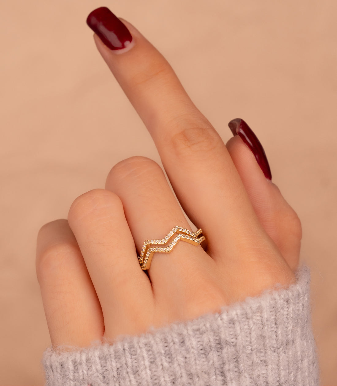 Anillo Ondas Dorado Ref: A862