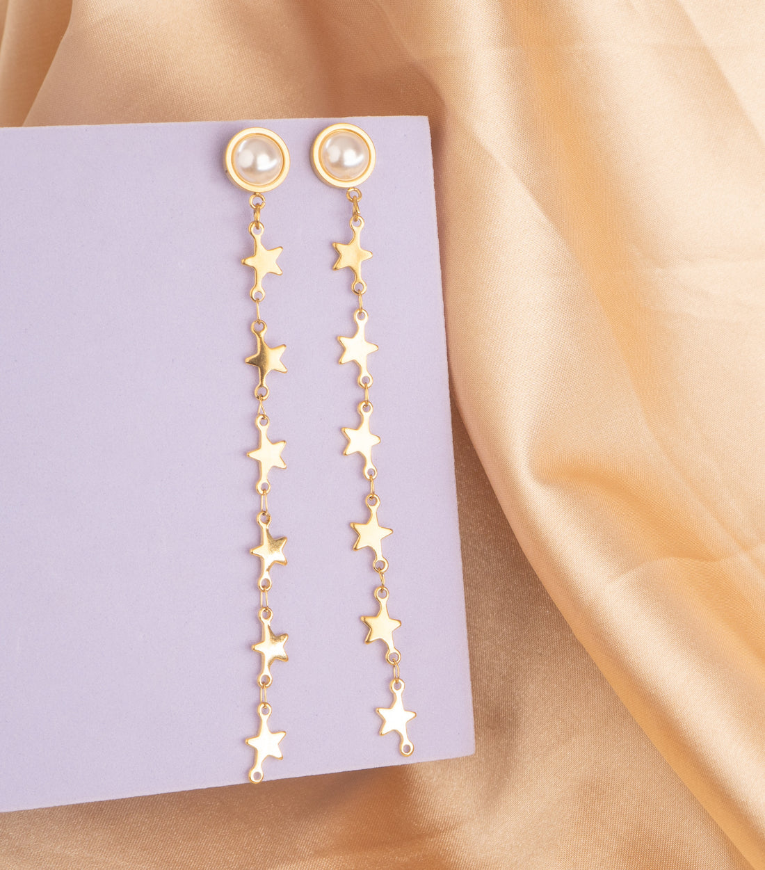 Aretes Lluvia De Estrellas Dorados Ref: B2304