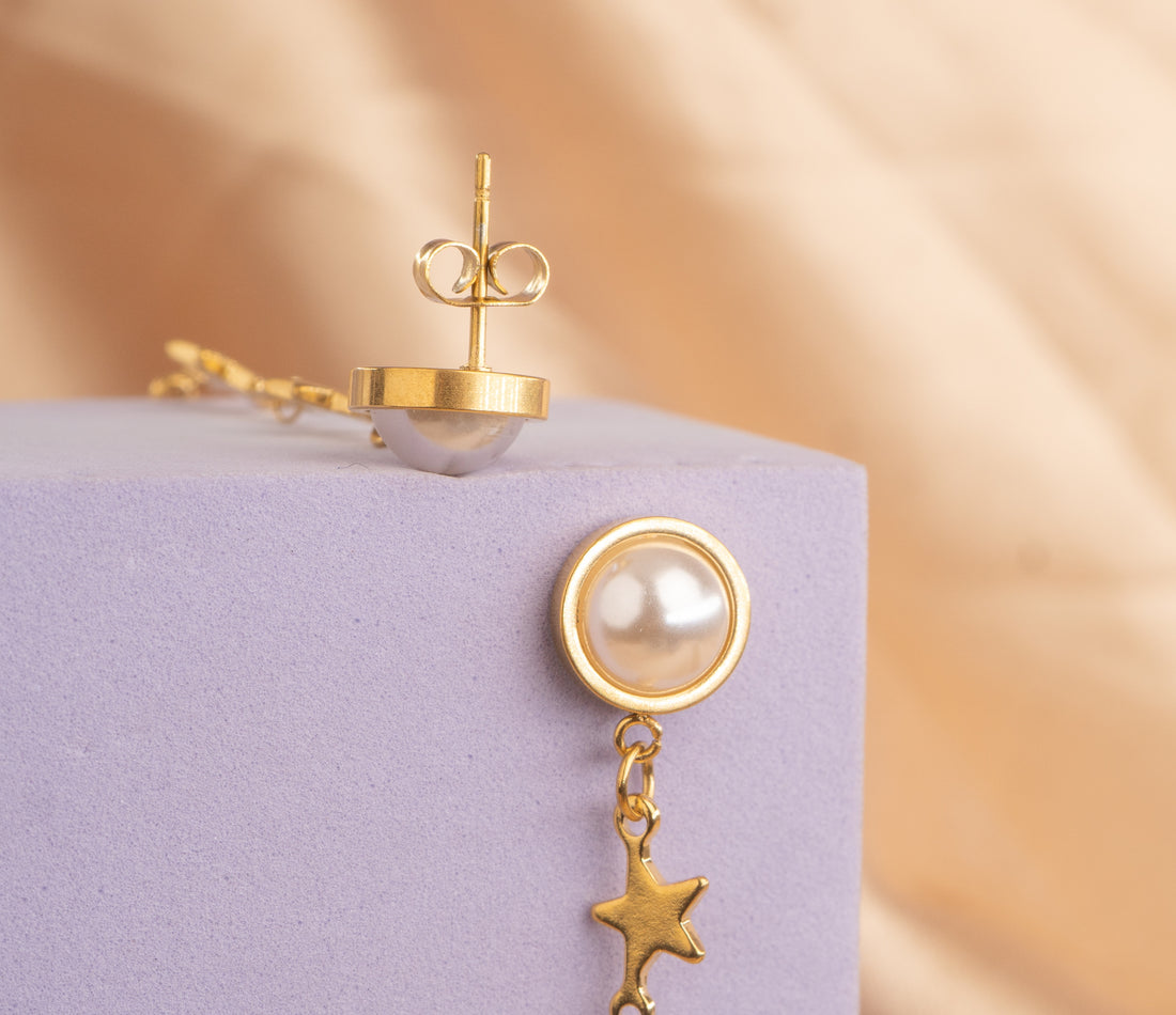 Aretes Lluvia De Estrellas Dorados Ref: B2304