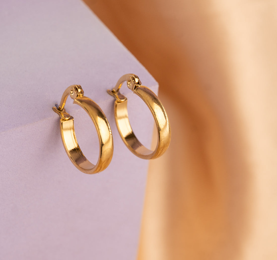 Candongas 15 mm Gruesas Doradas Ref: B2083