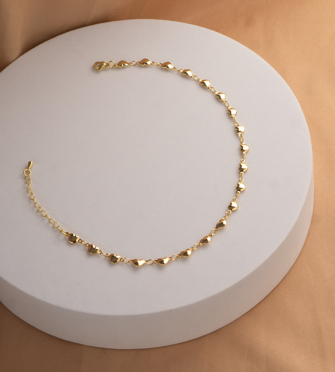 Tobillera Corazones Dorada  Ref: M155