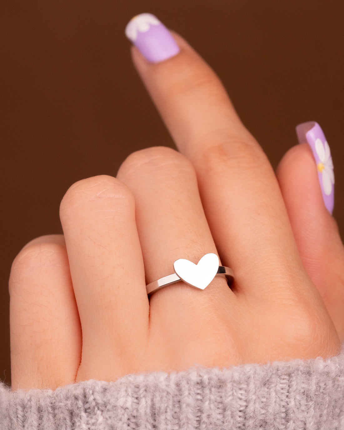 Anillo Corazón Plateado Ref: A2520