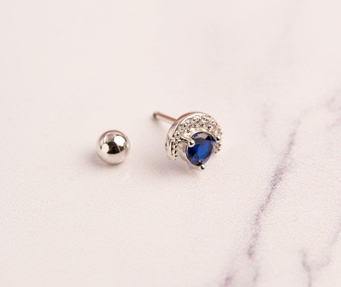 Piercing Luna Piedra Azul Ref: H468