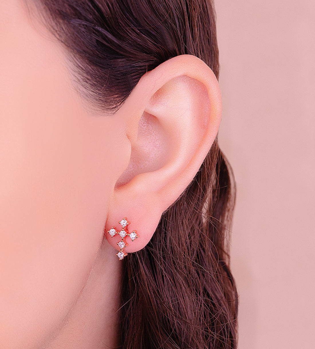 Topitos Seguridad Cruces Oro Rosa Ref: L536