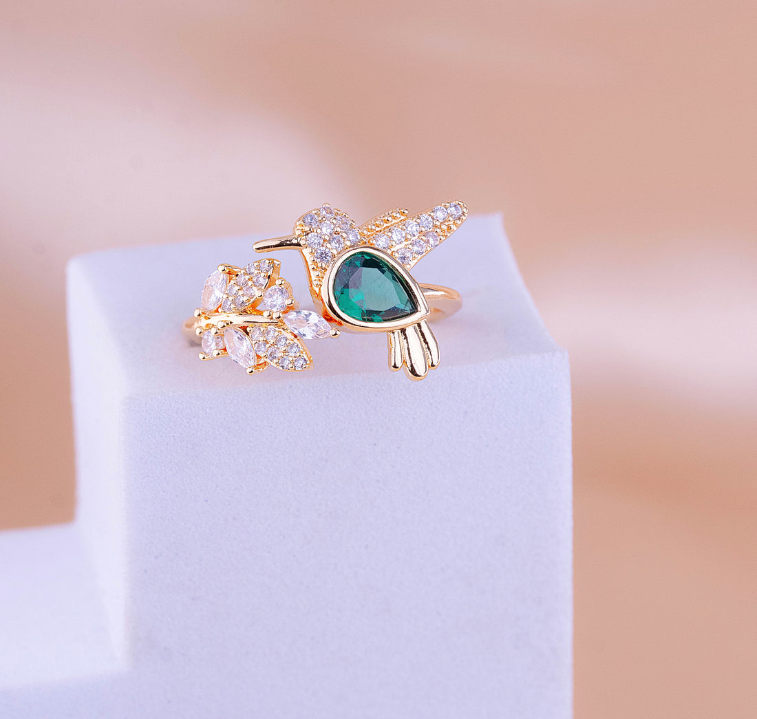 Anillo Colibrí Dorado Ref: A1681