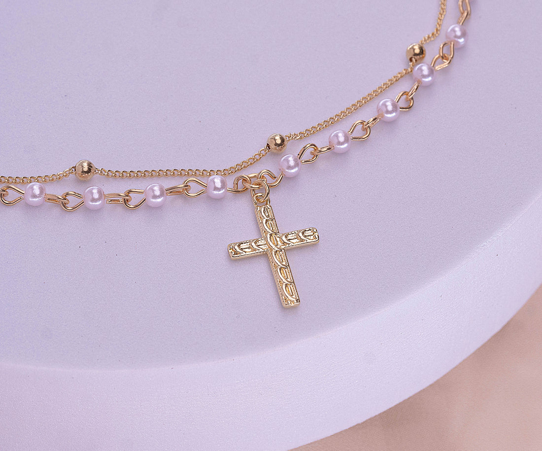 Tobillera Cruz Dorada Ref: M156