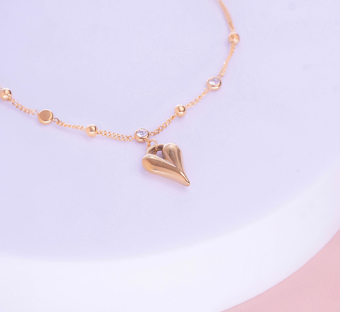 Tobillera Corazón Dorado Ref: M035