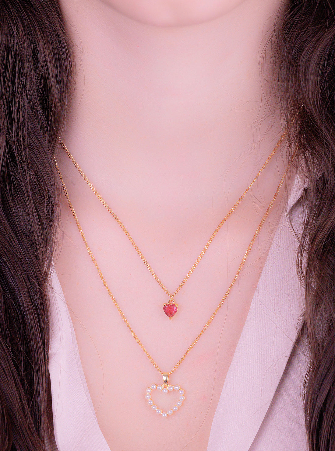 Collar Doble Corazones Ref:D030