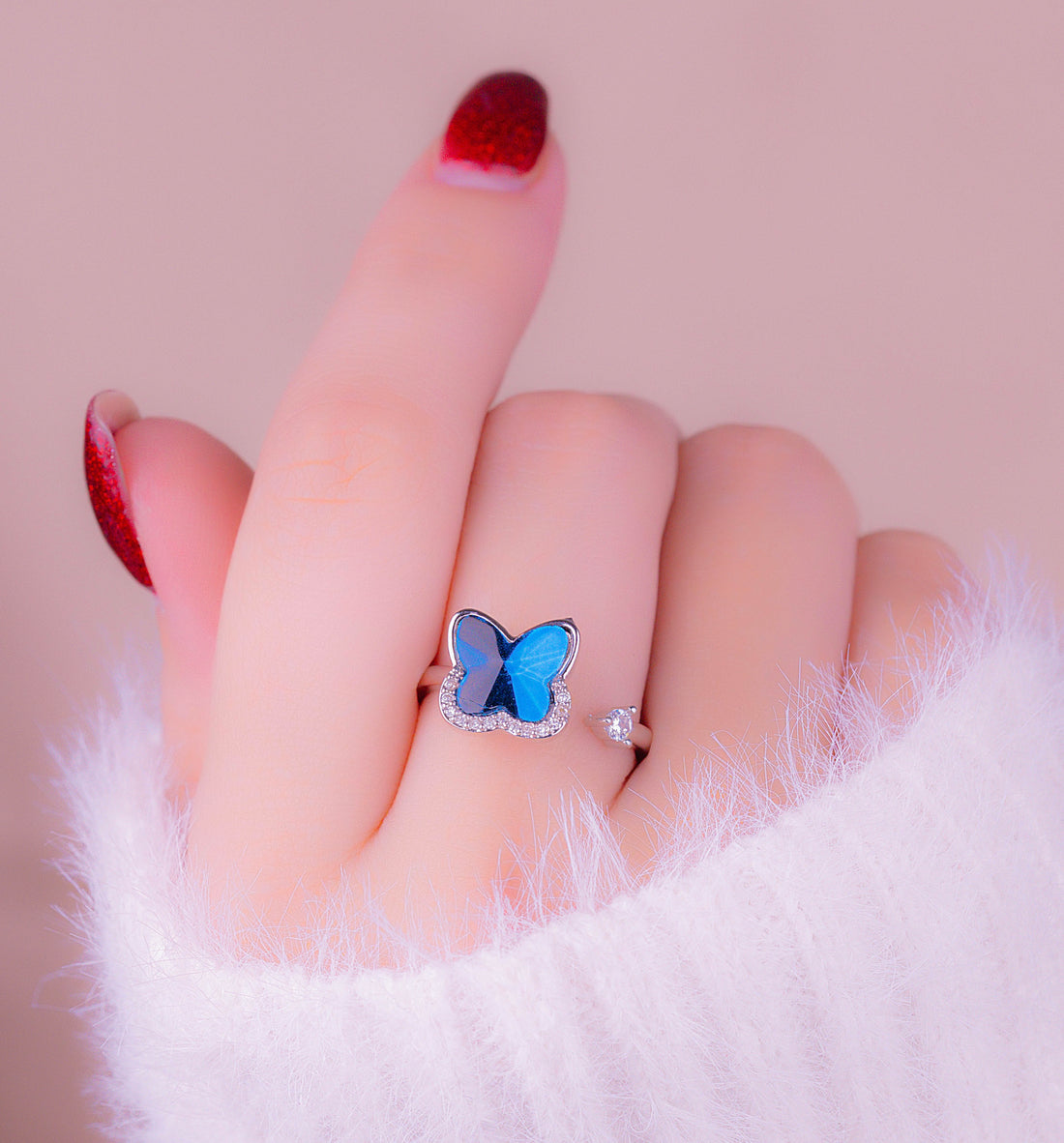 Anillo Ansiedad Mariposa Azul Ref:A565