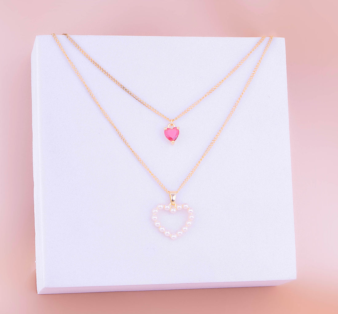 Collar Doble Corazones Ref:D030