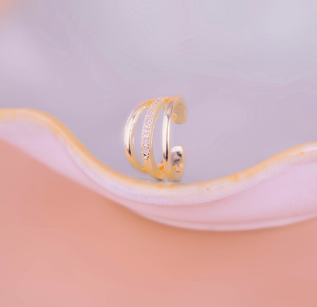 Ear Cuff Triple Dorado Ref:E209