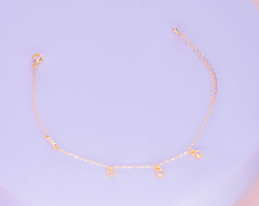 Pulsera Circones Corazón Dorada Ref:I255