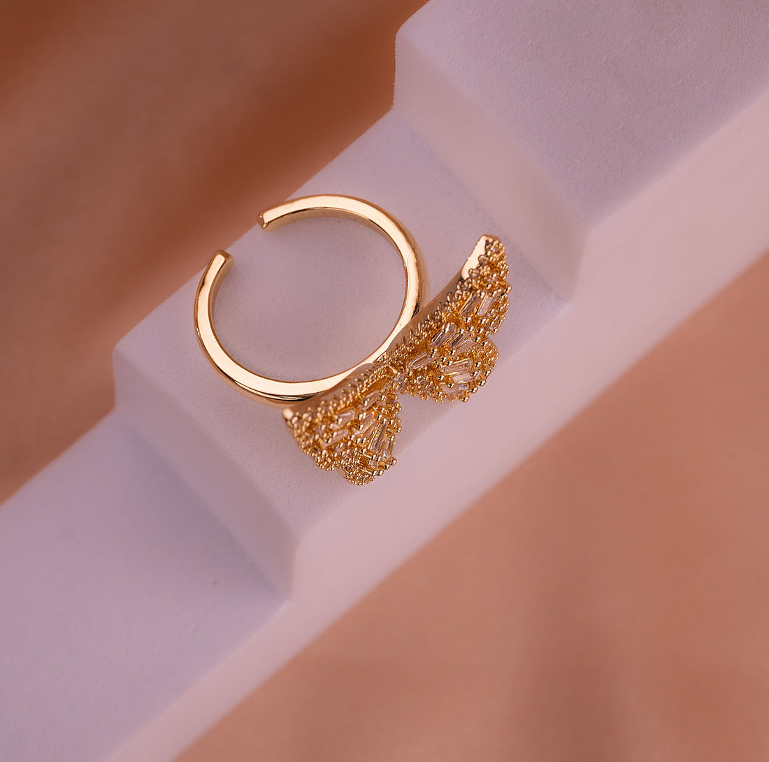 Anillo Mariposa Circones Dorado Ref: A3420