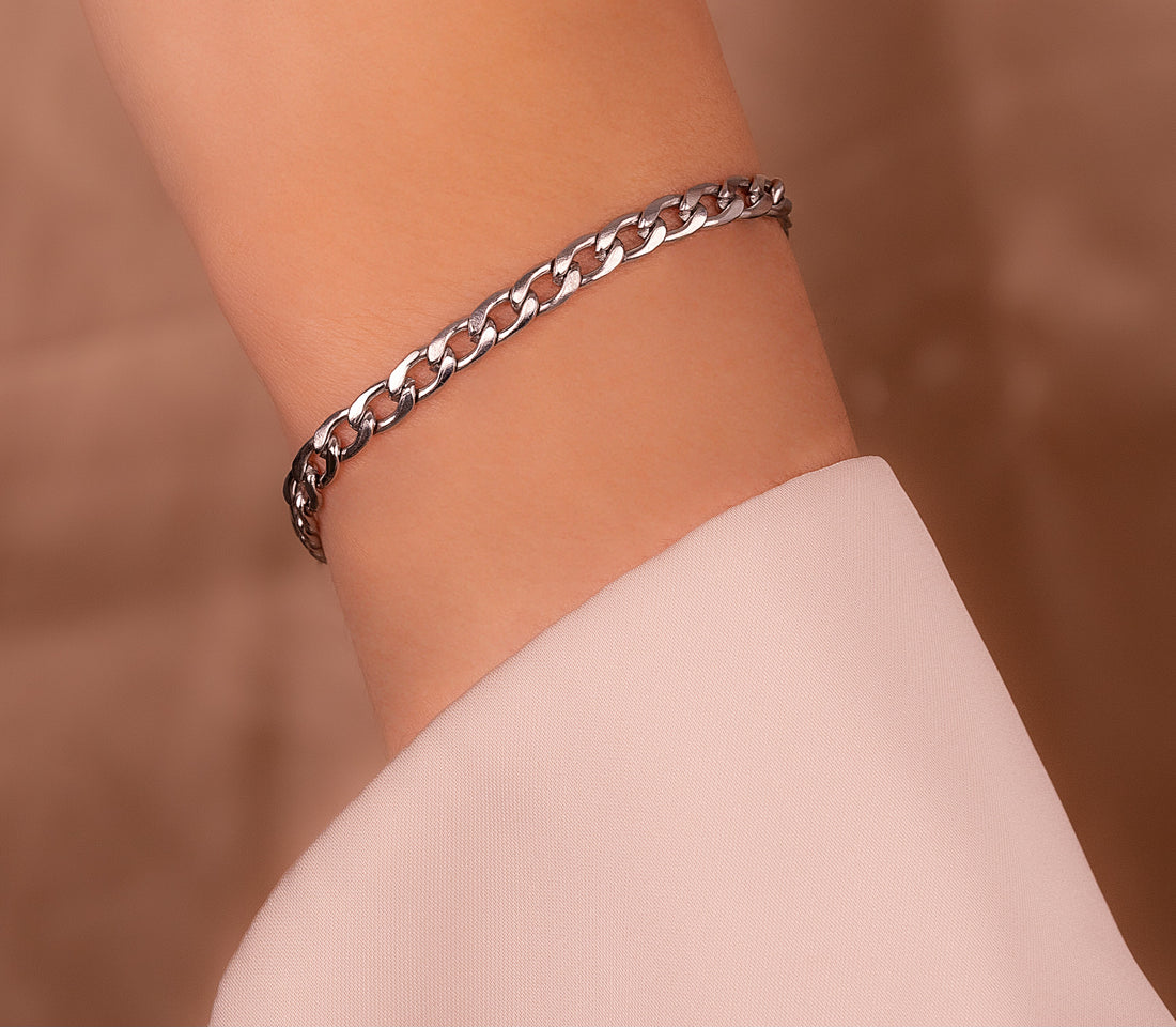 Pulsera Eslabones Plateada Ref:I353