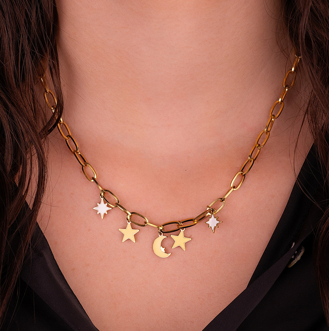 Collar Multicharms Luna Estrellas Ref: D246