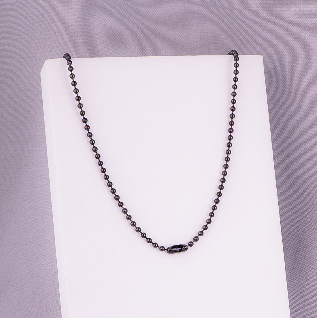 Cadena Placa Negra Hombre  Ref: F668