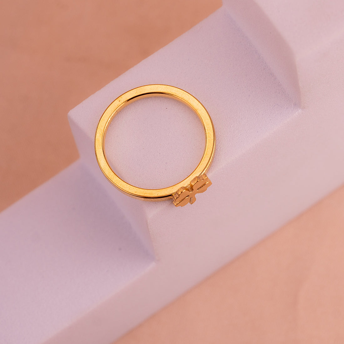 Anillo Trébol Dorado Talla 7 Ref: A964