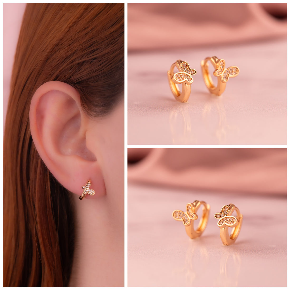 Candongas Mariposas Doradas Ref: B2262