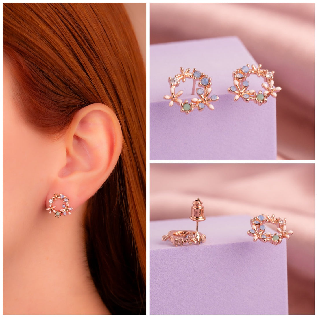 Aretes Romelia Oro Rosa Ref: B2522