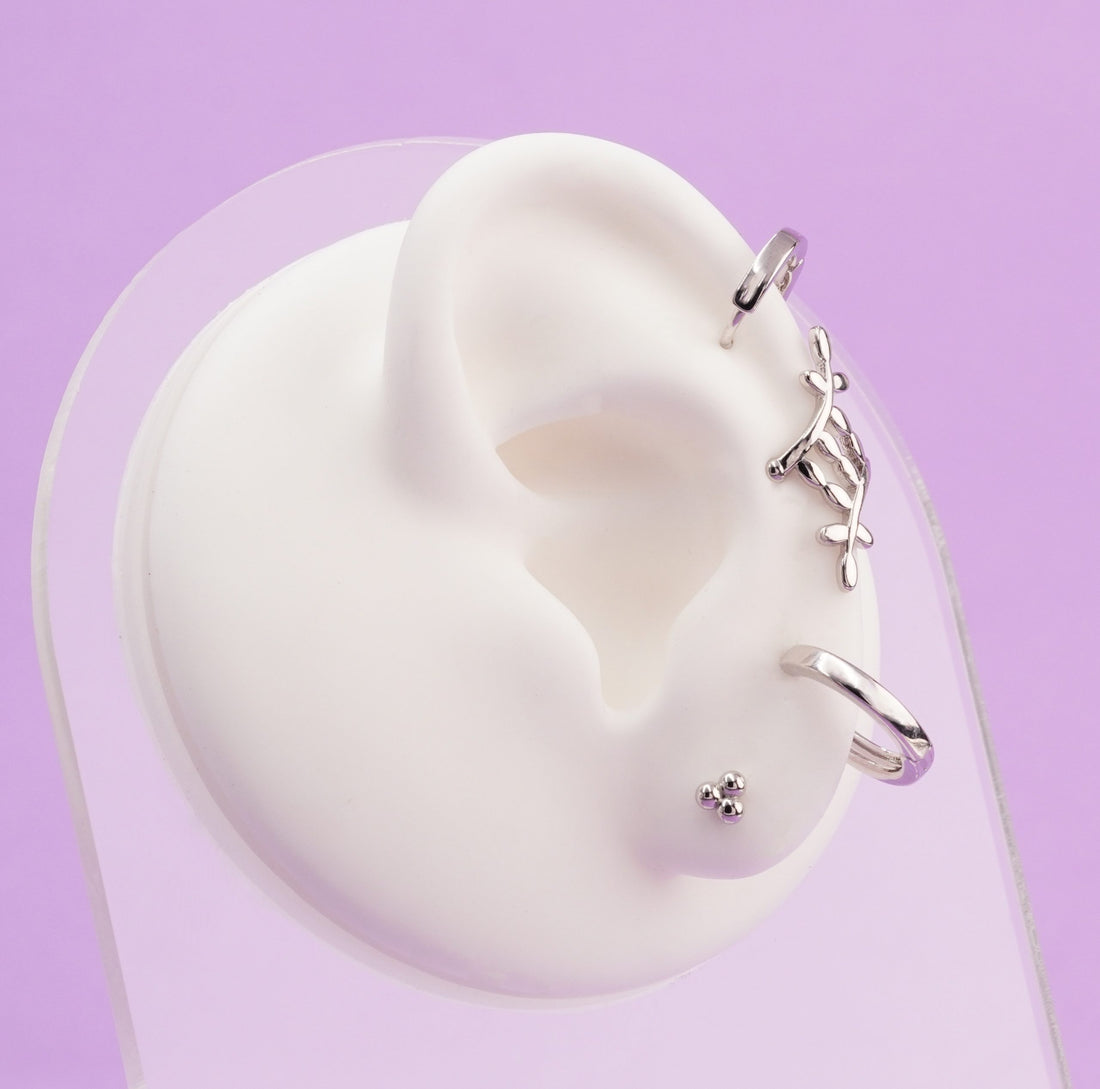 Set Aretes Atenea Plateados Ref: K331