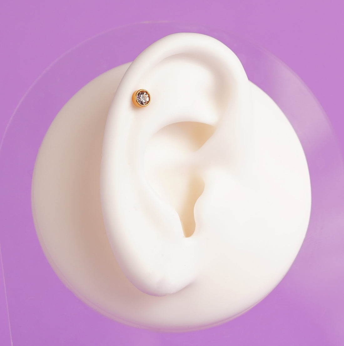 Piercing Circón Blanco Dorado  Ref: H188