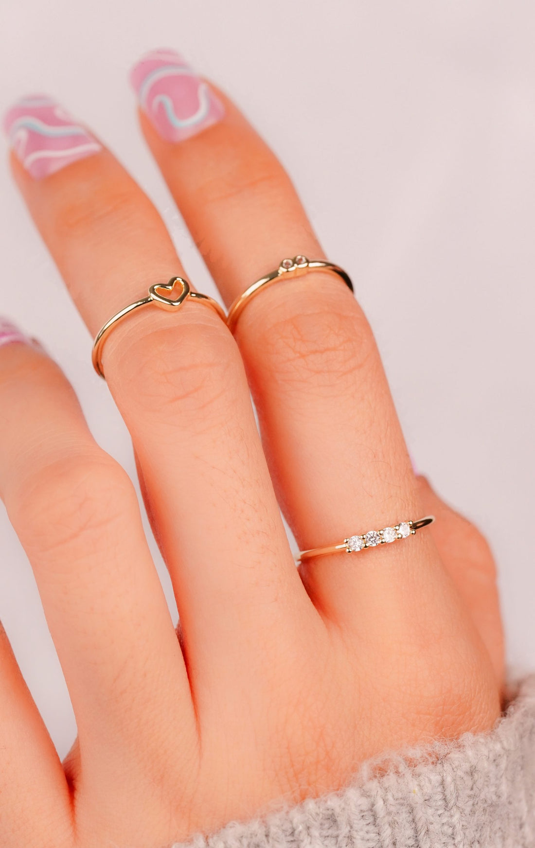 Set X 3 Anillos Venus Dorados Ref: J409