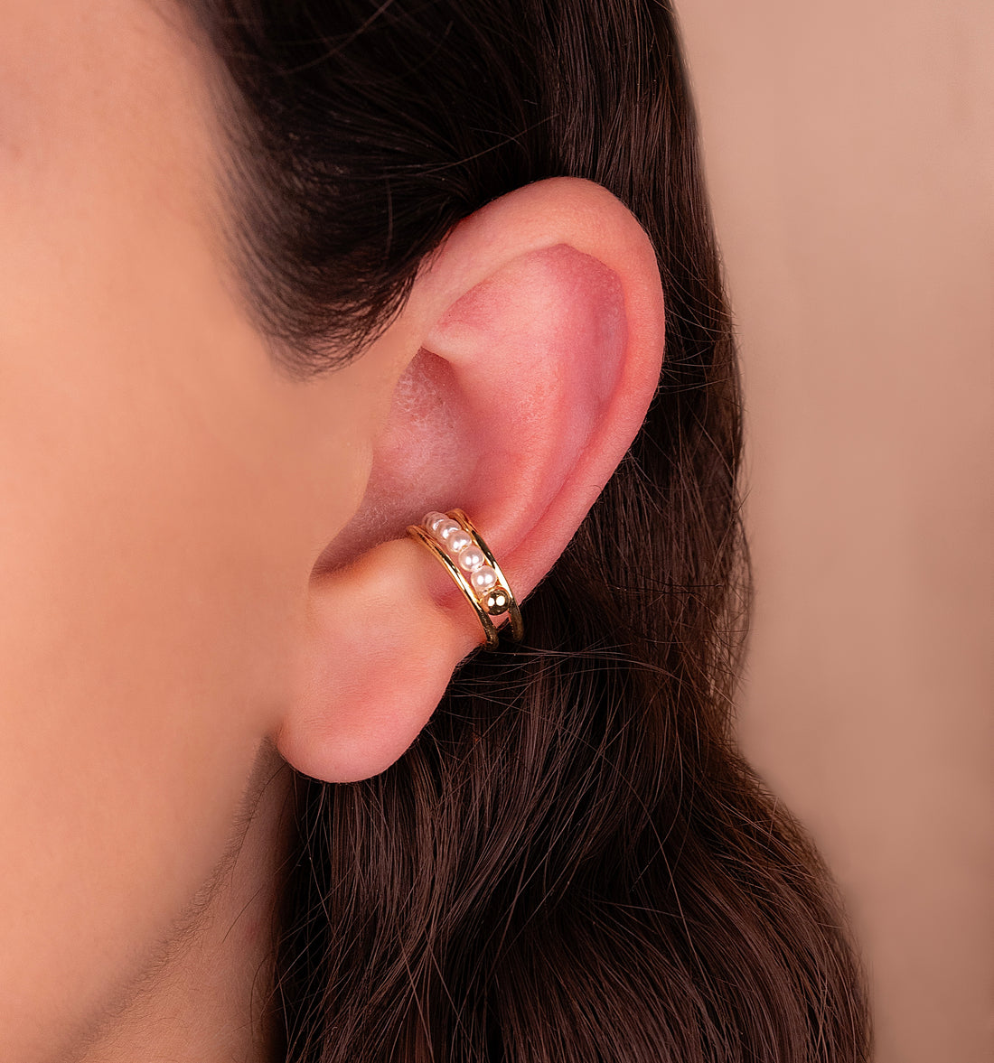 Ear Cuff Perlas Dorado Ref: E252