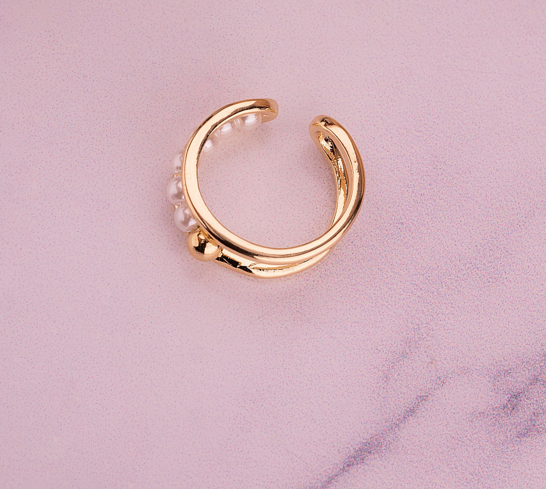 Ear Cuff Perlas Dorado Ref: E252