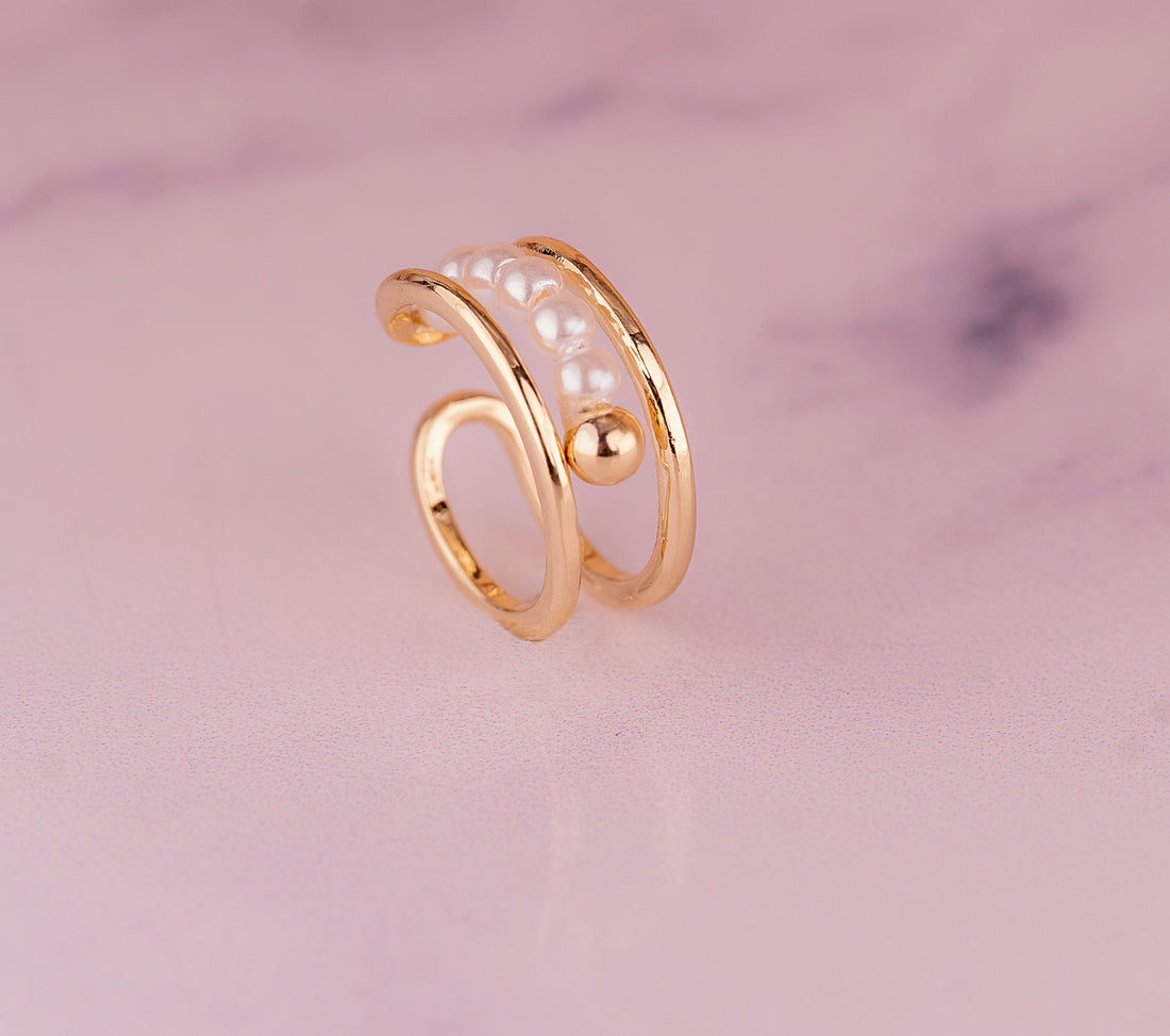 Ear Cuff Perlas Dorado Ref: E252