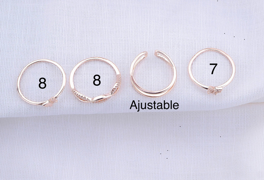 Set X 4 Anillos Mariposas Oro Rosa Ref: J589