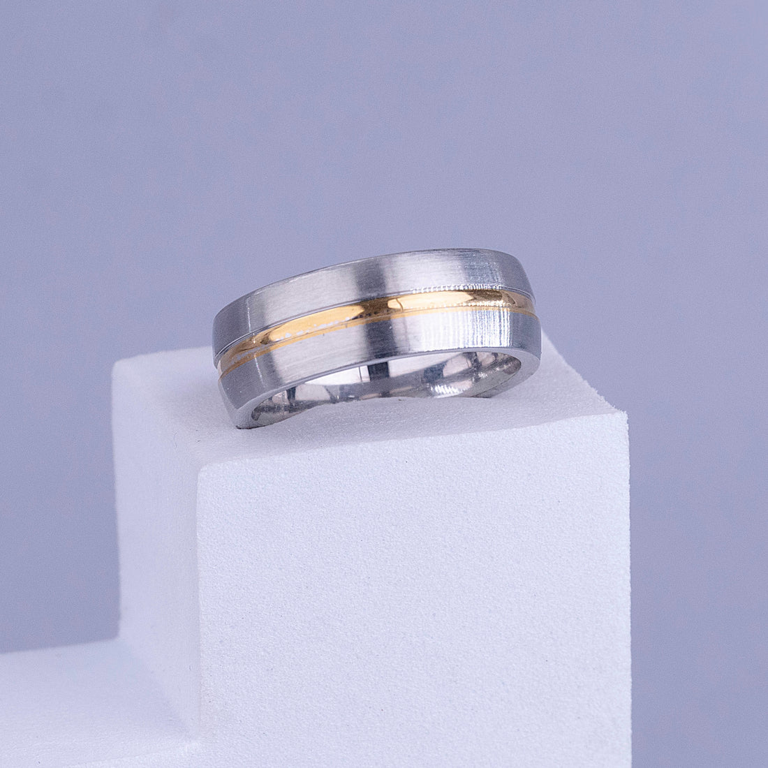 Anillo Enzo Plateado Con Dorado Ref: F786