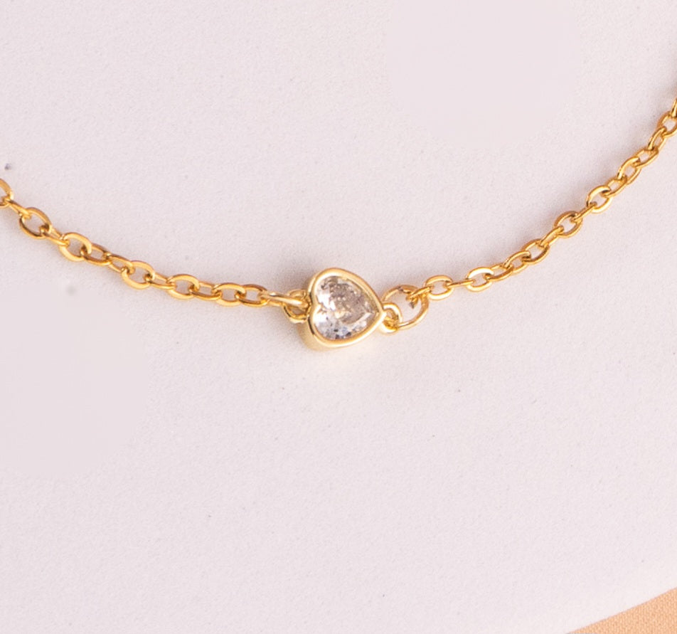 Pulsera Corazón Dorada Ref:I968