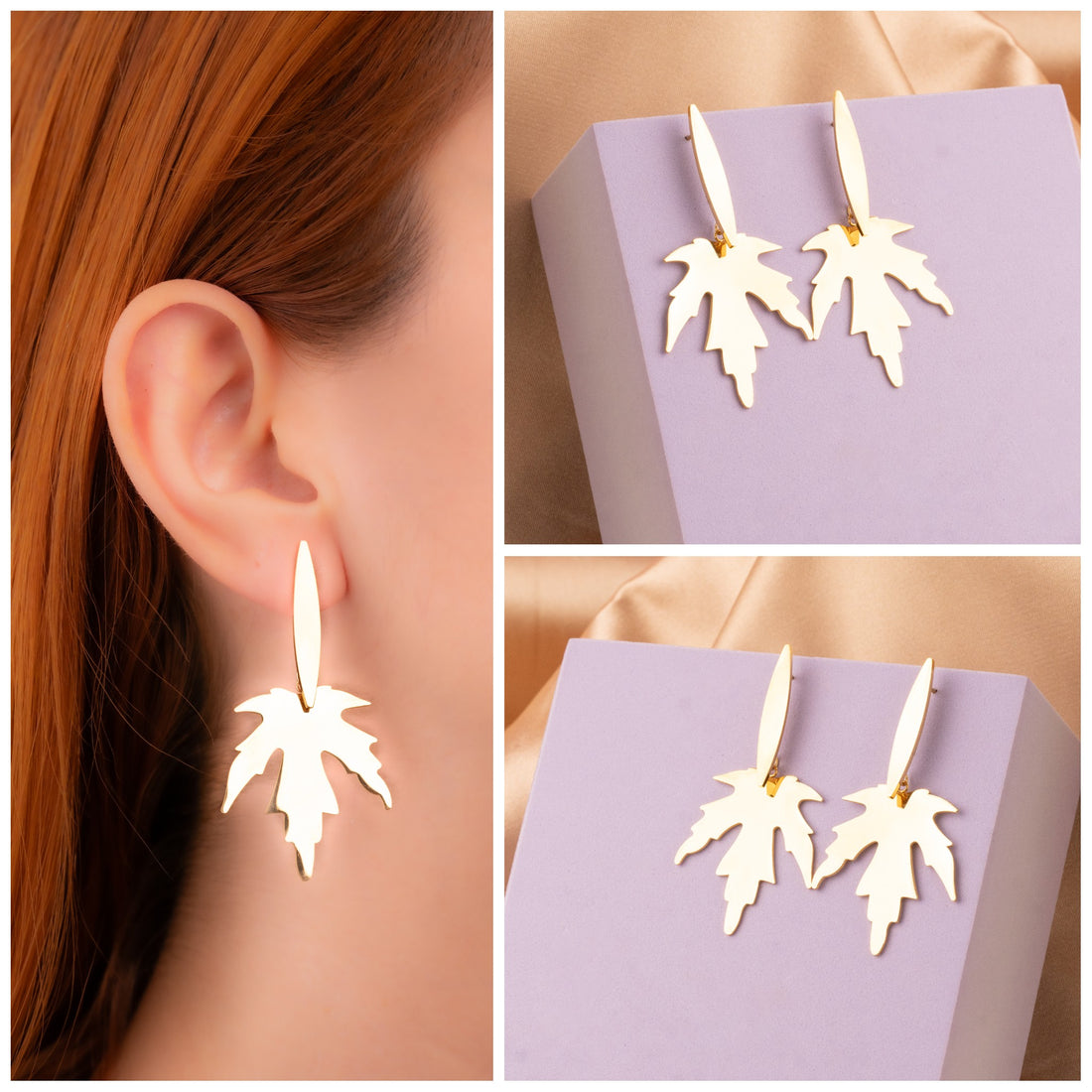 Aretes Arce Dorados Ref:B1087