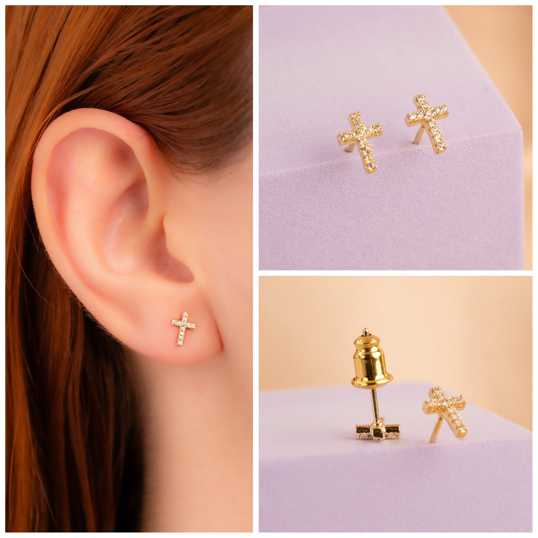 Topitos Cruces Dorados Ref:L993