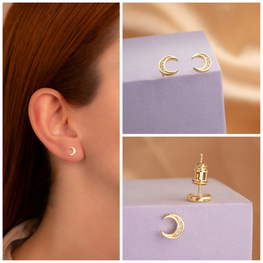 Topitos Media Luna Dorados Ref: L1151