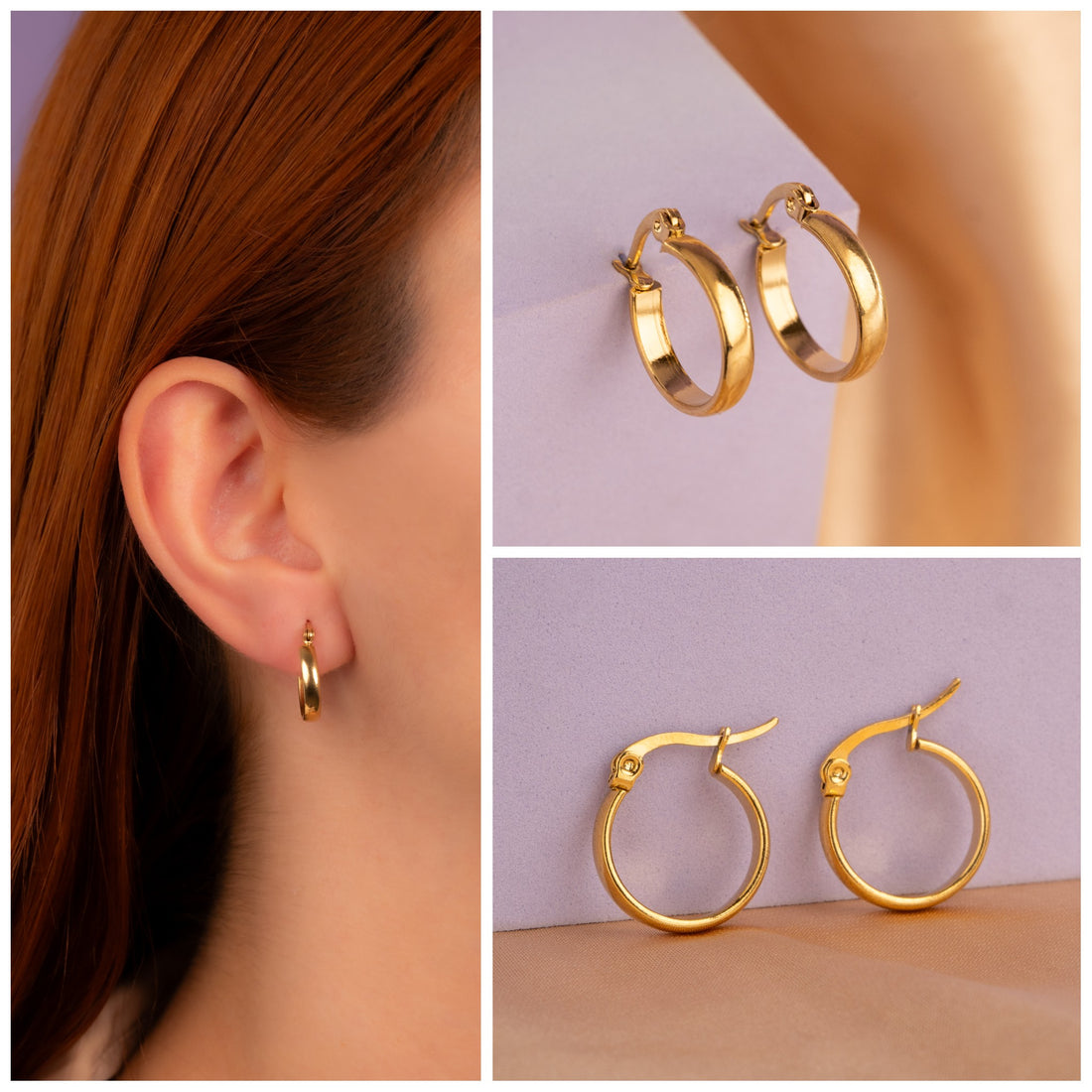 Candongas 15 mm Gruesas Doradas Ref: B2083