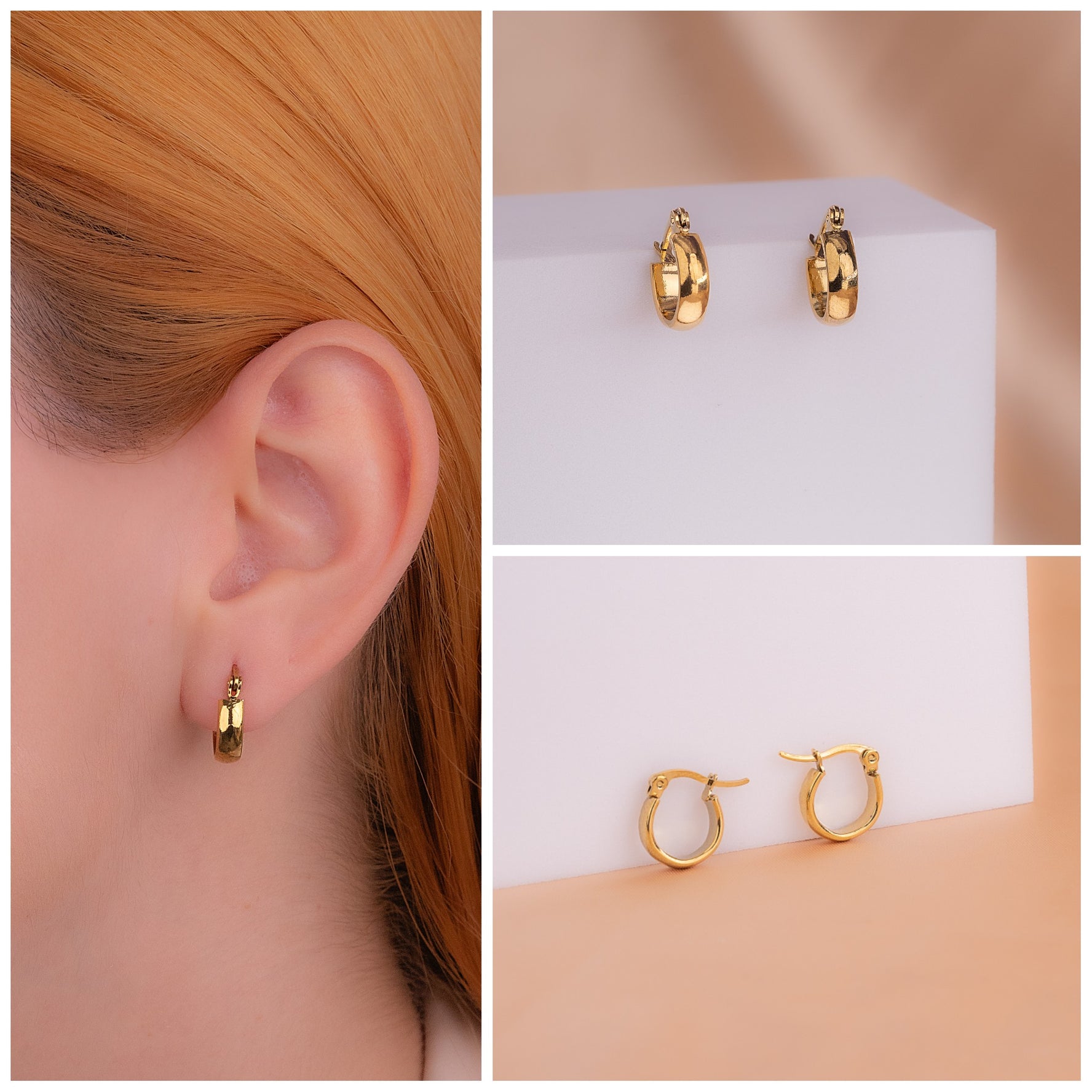 Candongas Canoa Pequeñas Doradas Ref: B3021