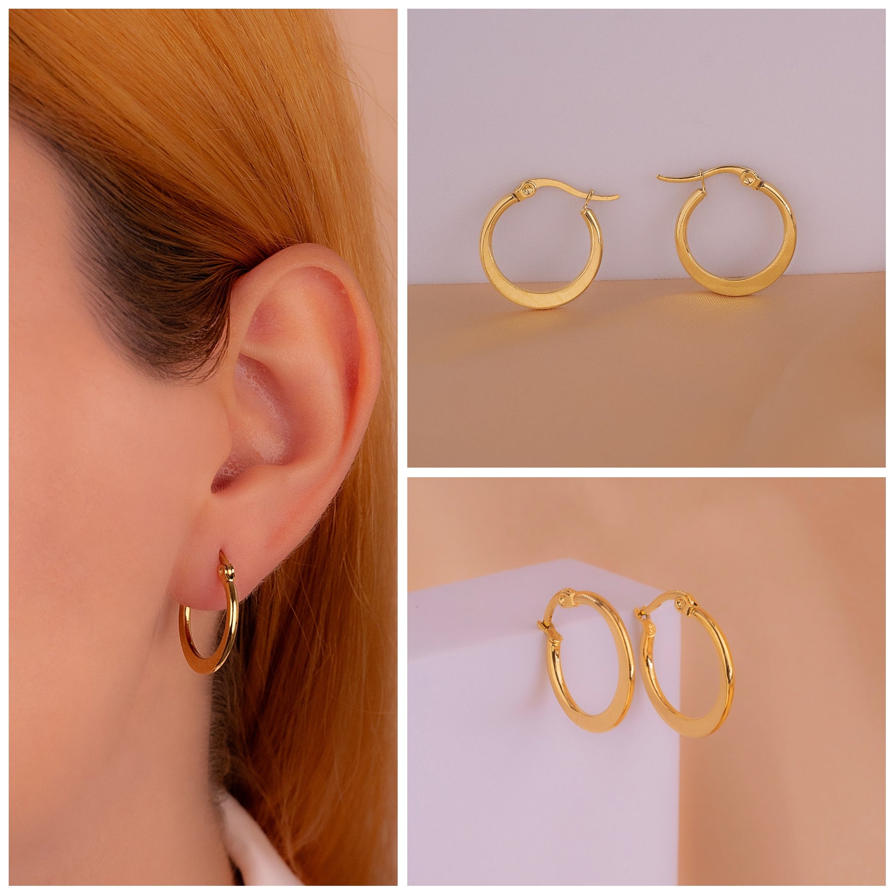 Candongas 20 mm Planas Doradas Ref:B368