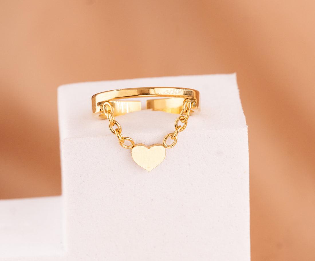 Anillo Corazón Colgante Talla 7 Ref:A2640