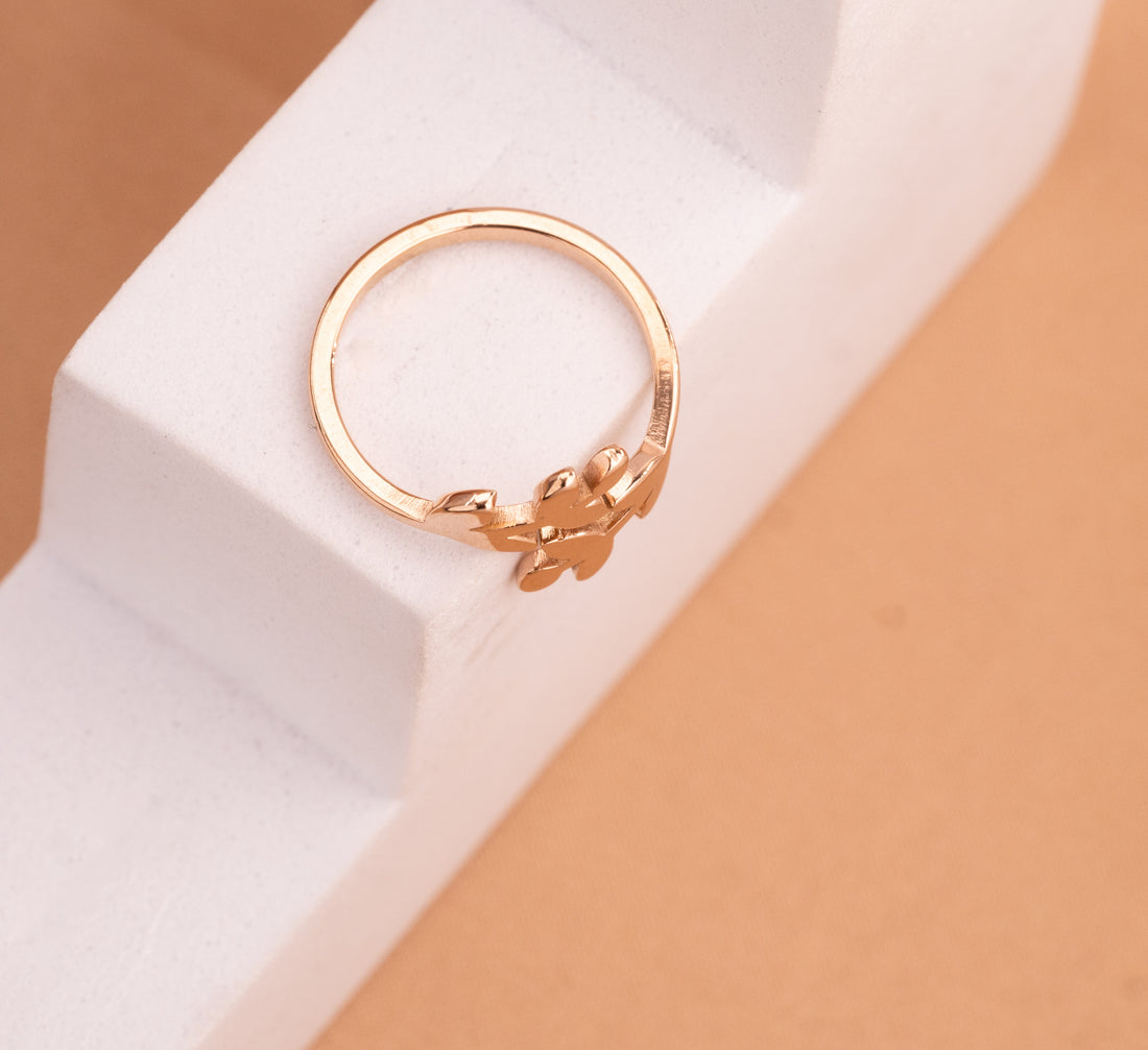 Anillo Espigas Oro Rosa Ref:A1042